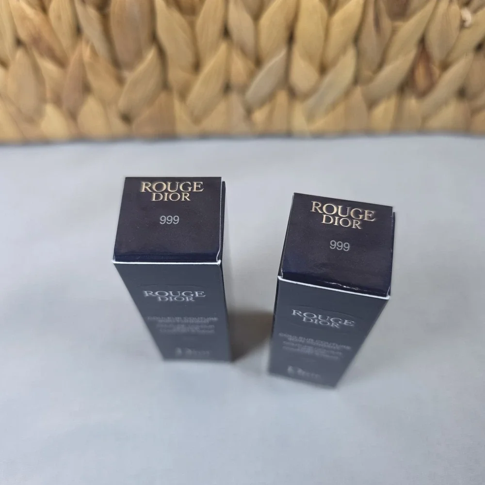 Dior Rouge Dior Couture Colour Lipstick 999 Satin 0.05oz New in Box Set Of 2